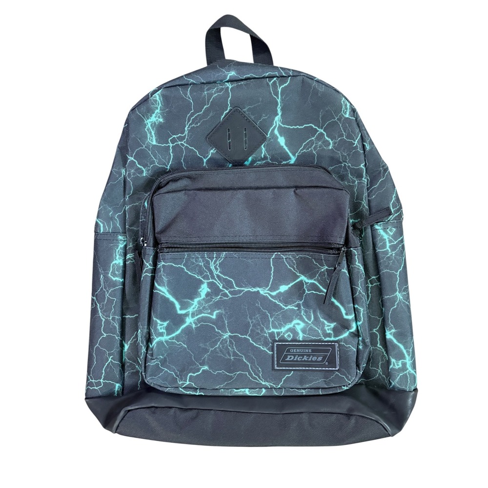 Genuine Dickies Youth/Unisex Black Turquoise Lightning Laptop Backpack